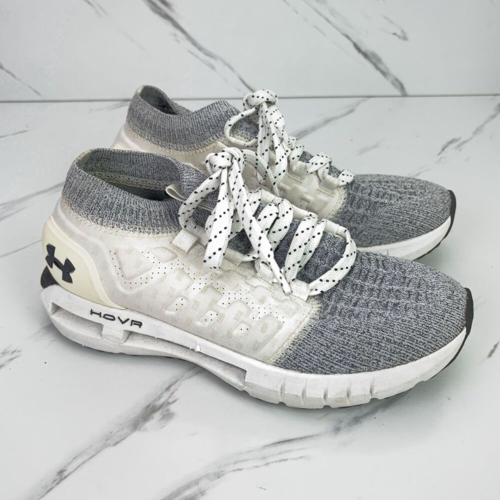 Under Armour HOVR Phantom 1 Womens US 7 EU 38 Running Shoes White Grey Knit